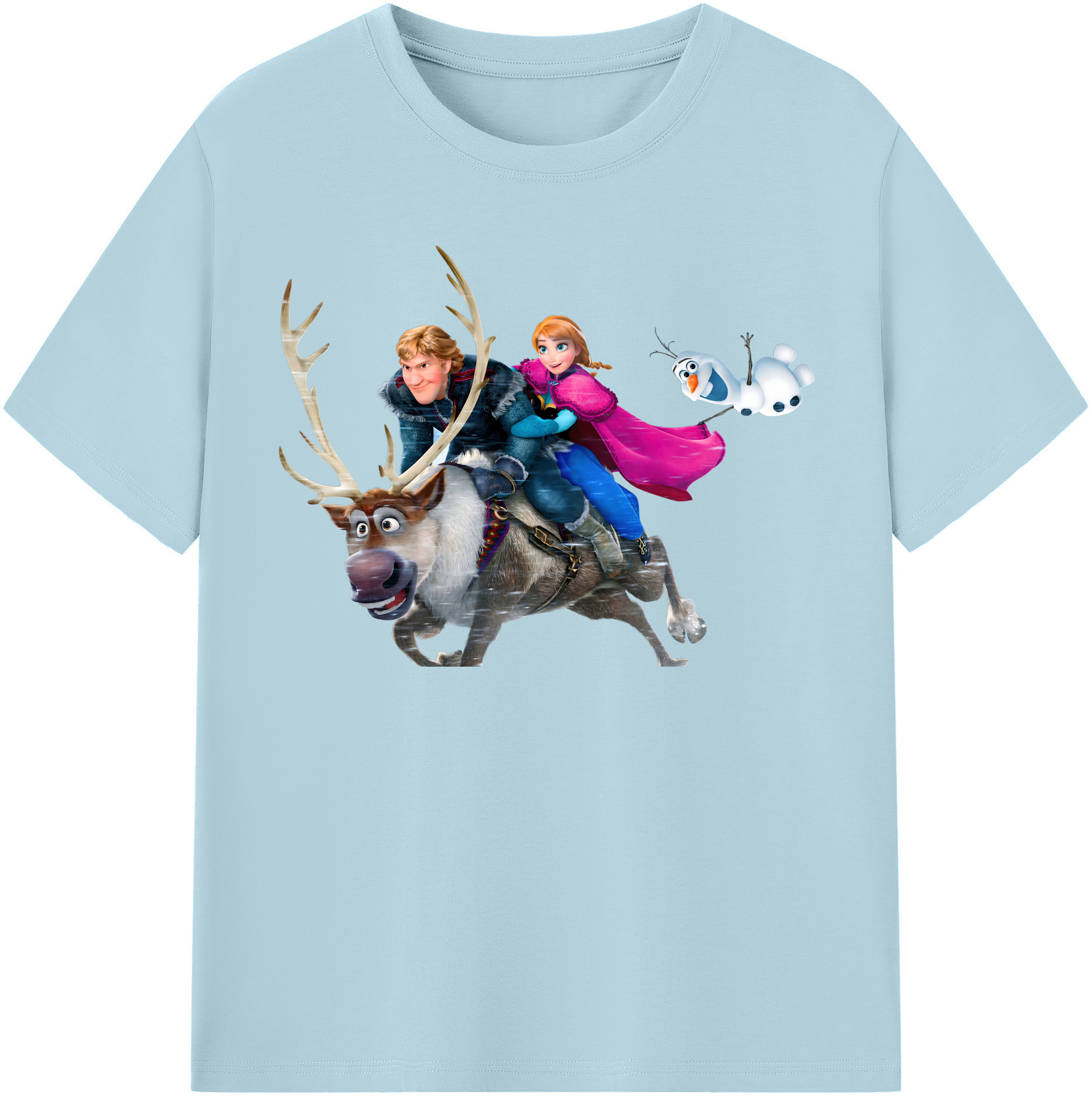 （画像用） アナと雪の女王 アンナ エルサ Frozen Anna Elsa 綿100％半袖Tシャツ（フロントプリント）